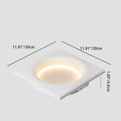 Minimalist Plaster Round Moon Embedded LED Wall Sconce Lamp