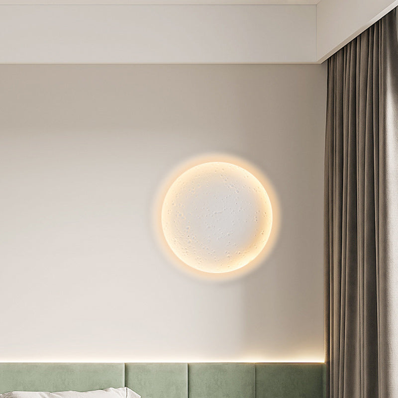 Minimalist Plaster Round Moon Embedded LED Wall Sconce Lamp