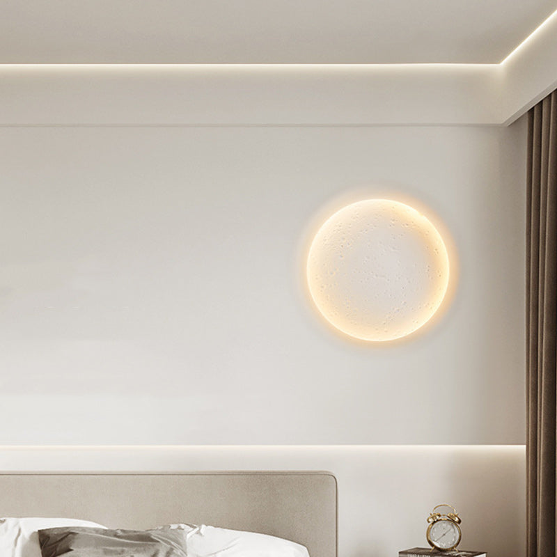 Minimalist Plaster Round Moon Embedded LED Wall Sconce Lamp