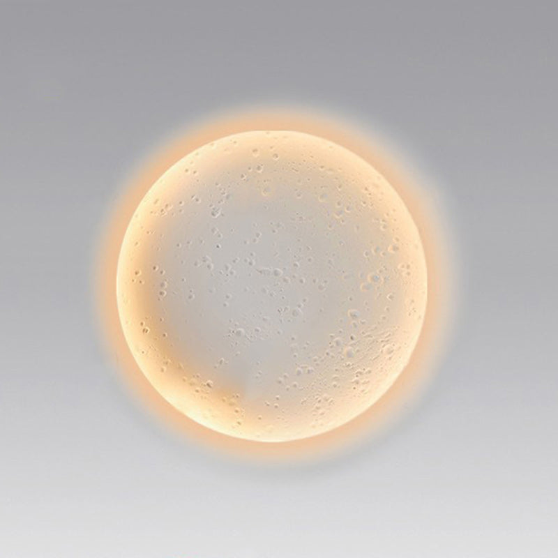 Minimalist Plaster Round Moon Embedded LED Wall Sconce Lamp