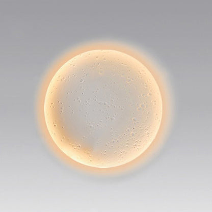 Minimalist Plaster Round Moon Embedded LED Wall Sconce Lamp