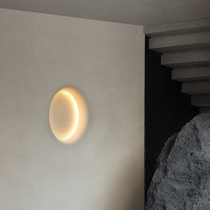 Minimalist Plaster Round Moon Embedded LED Wall Sconce Lamp