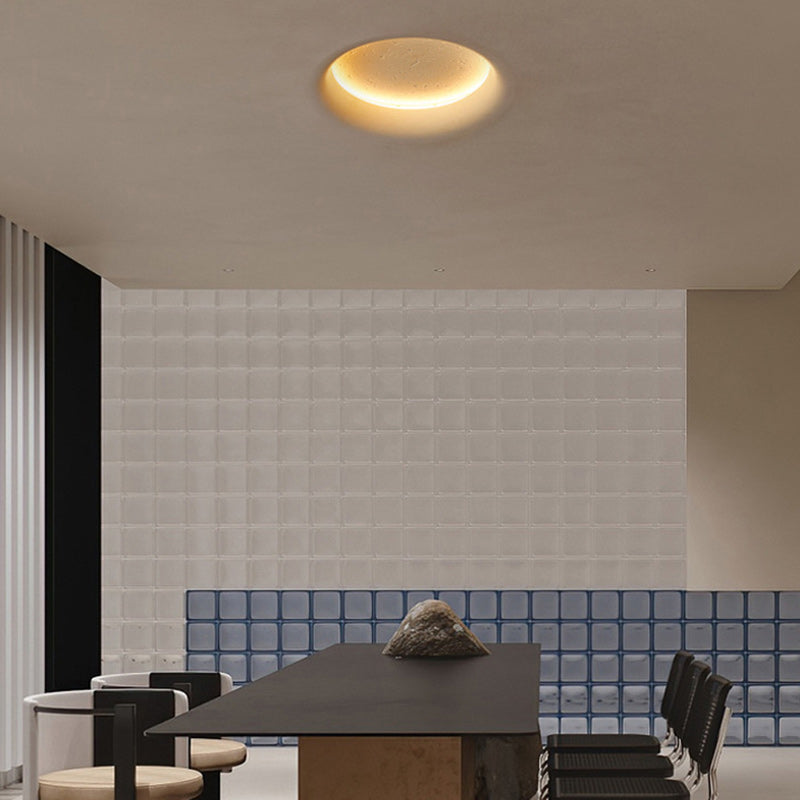 Minimalist Plaster Round Moon Embedded LED Wall Sconce Lamp