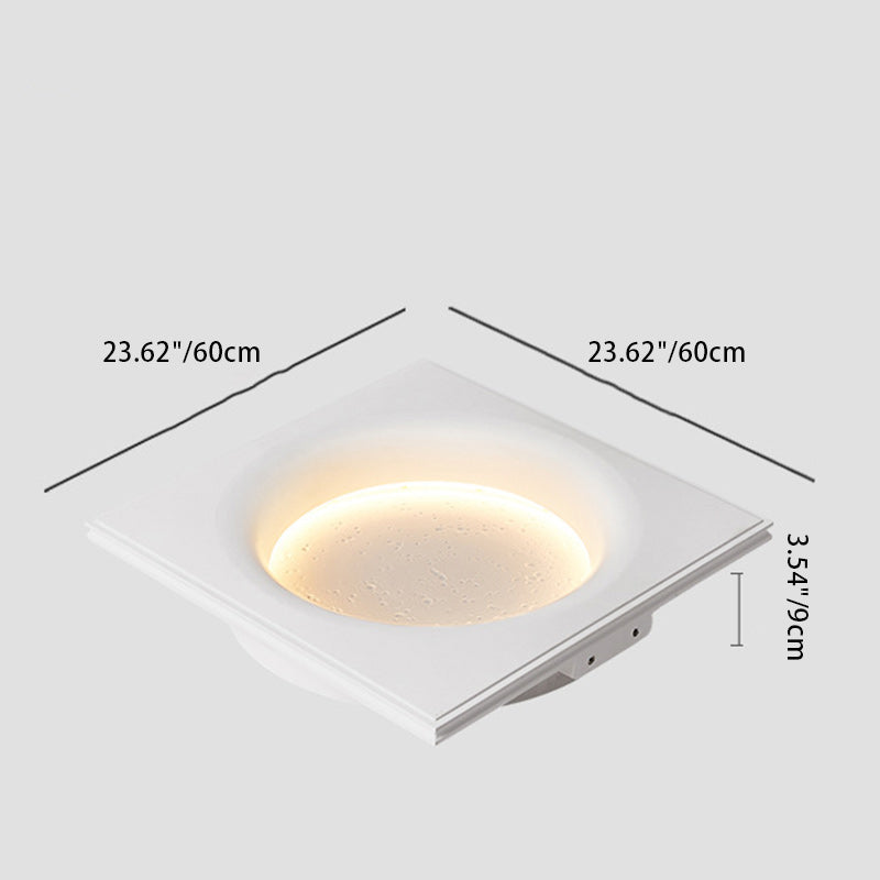 Minimalist Plaster Round Moon Embedded LED Wall Sconce Lamp