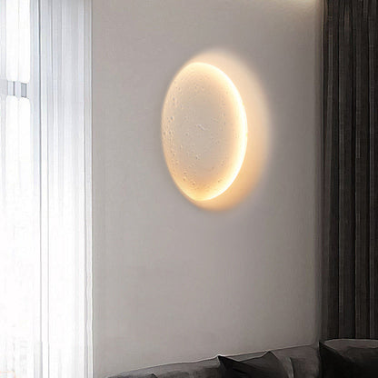 Minimalist Plaster Round Moon Embedded LED Wall Sconce Lamp