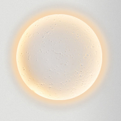 Minimalist Plaster Round Moon Embedded LED Wall Sconce Lamp