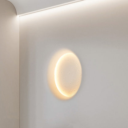 Minimalist Plaster Round Moon Embedded LED Wall Sconce Lamp