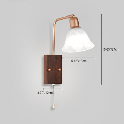French Arm Retractable Zipper 1-Light Wall Sconce Lamp