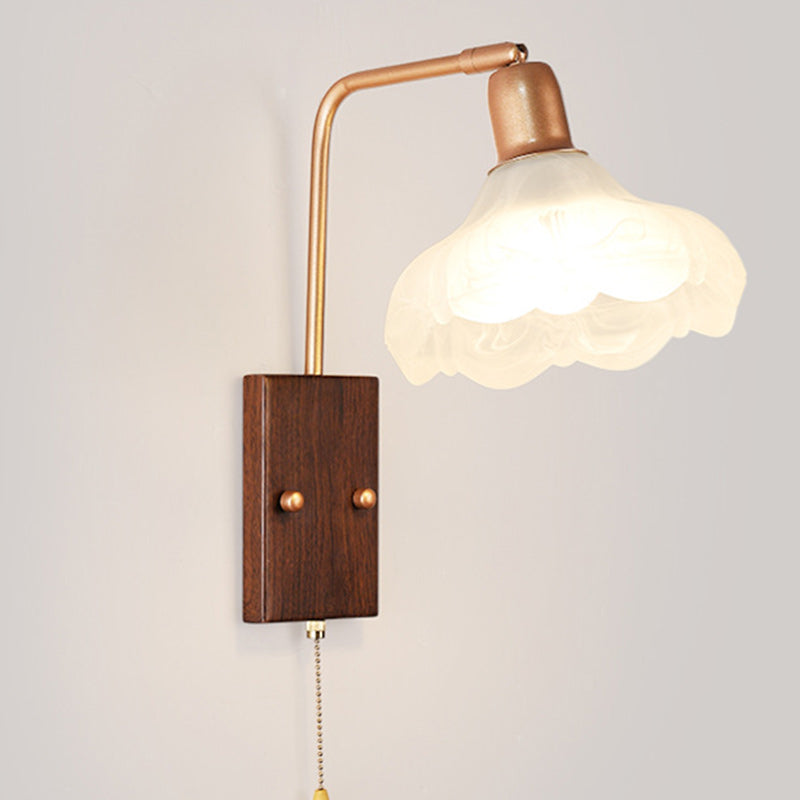 French Arm Retractable Zipper 1-Light Wall Sconce Lamp