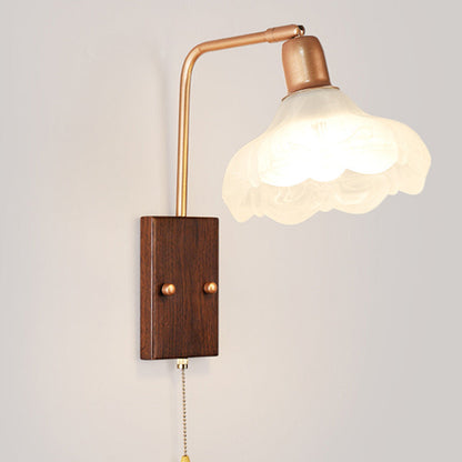 French Arm Retractable Zipper 1-Light Wall Sconce Lamp
