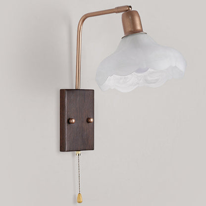 French Arm Retractable Zipper 1-Light Wall Sconce Lamp