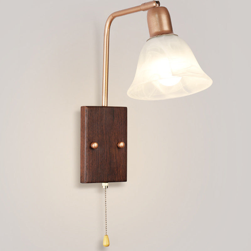 French Arm Retractable Zipper 1-Light Wall Sconce Lamp