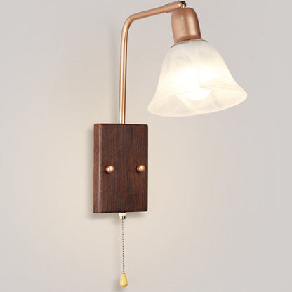French Arm Retractable Zipper 1-Light Wall Sconce Lamp