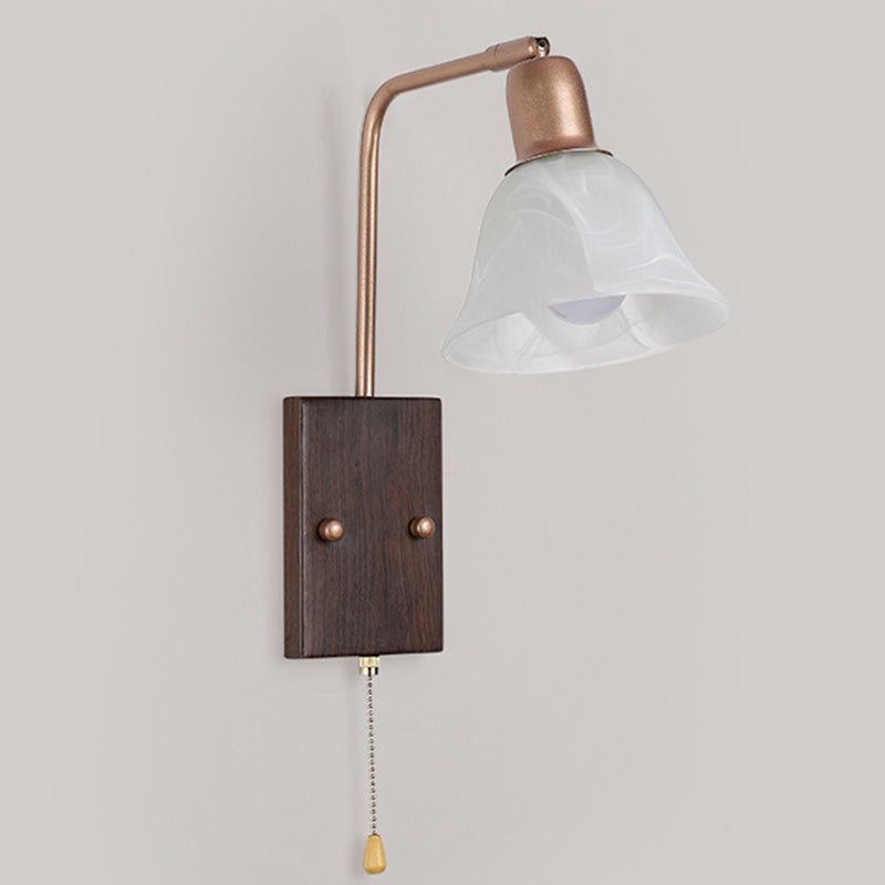 French Arm Retractable Zipper 1-Light Wall Sconce Lamp