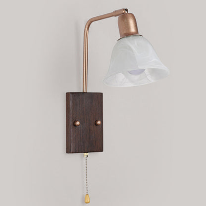French Arm Retractable Zipper 1-Light Wall Sconce Lamp