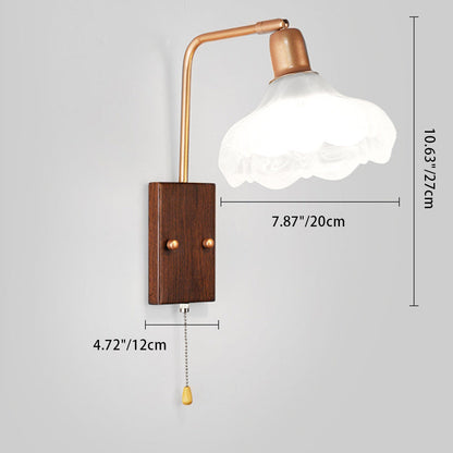 French Arm Retractable Zipper 1-Light Wall Sconce Lamp