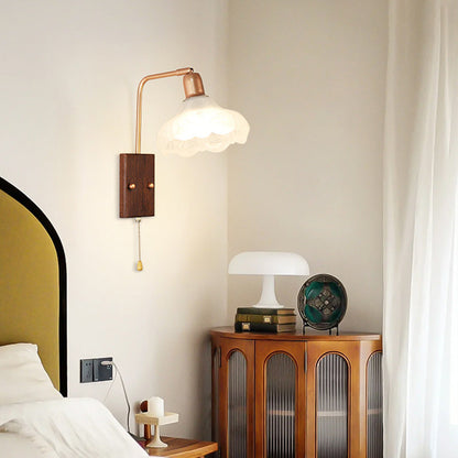 French Arm Retractable Zipper 1-Light Wall Sconce Lamp