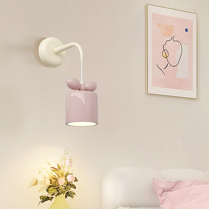 Resin Metal Cylinder Conic Ball 1-Light Wall Sconce Lamp
