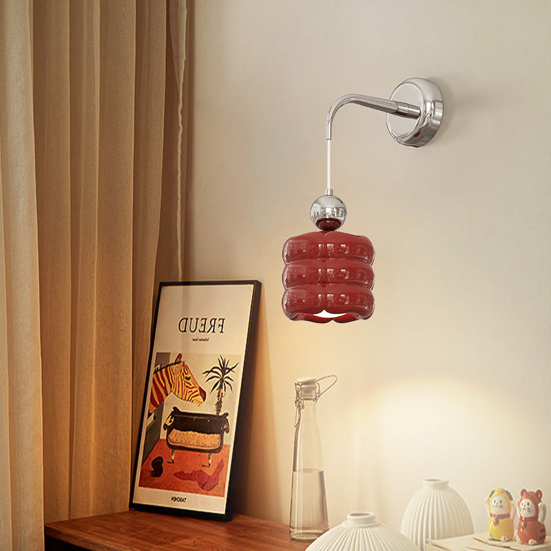 Resin Metal Cylinder Conic Ball 1-Light Wall Sconce Lamp