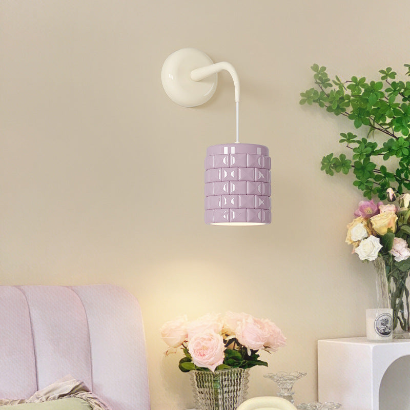 Resin Metal Cylinder Conic Ball 1-Light Wall Sconce Lamp