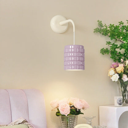 Resin Metal Cylinder Conic Ball 1-Light Wall Sconce Lamp