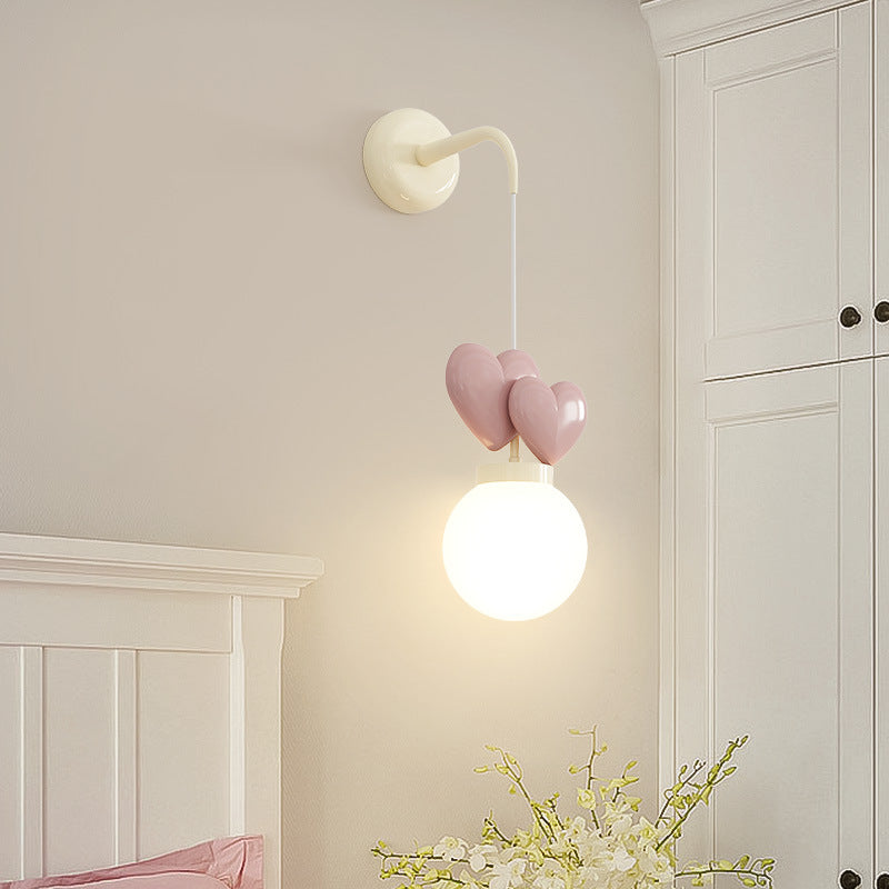 Resin Metal Cylinder Conic Ball 1-Light Wall Sconce Lamp