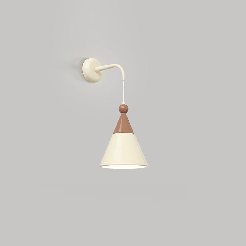 Resin Metal Cylinder Conic Ball 1-Light Wall Sconce Lamp