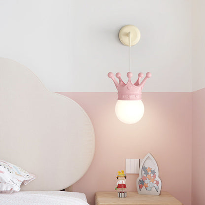Resin Metal Cylinder Conic Ball 1-Light Wall Sconce Lamp