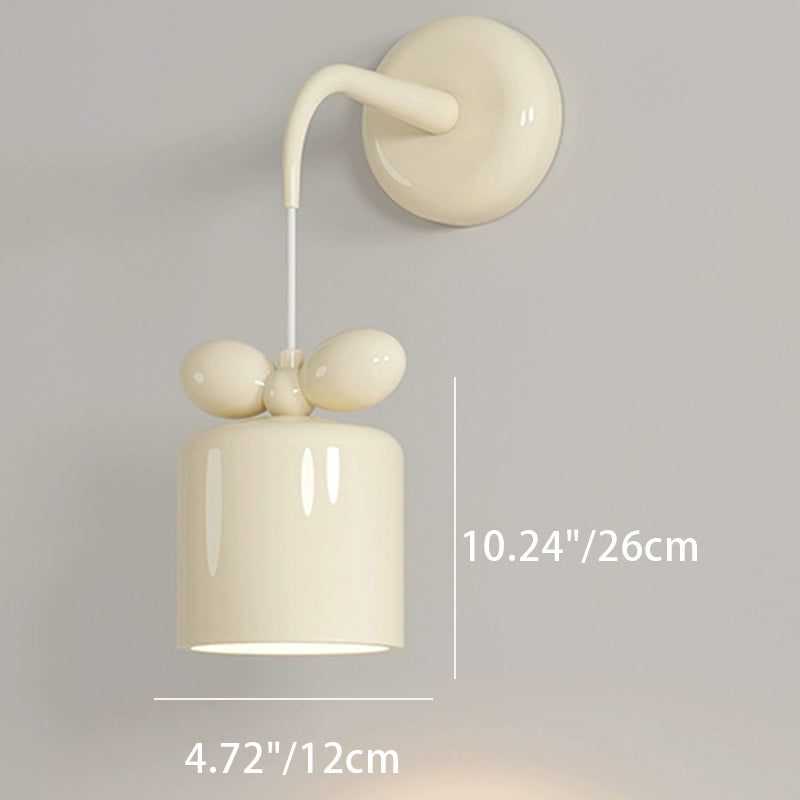 Resin Metal Cylinder Conic Ball 1-Light Wall Sconce Lamp