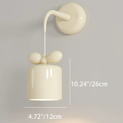 Resin Metal Cylinder Conic Ball 1-Light Wall Sconce Lamp