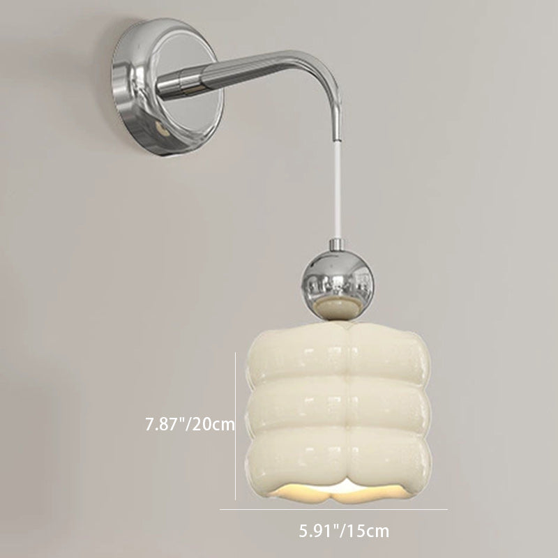 Resin Metal Cylinder Conic Ball 1-Light Wall Sconce Lamp