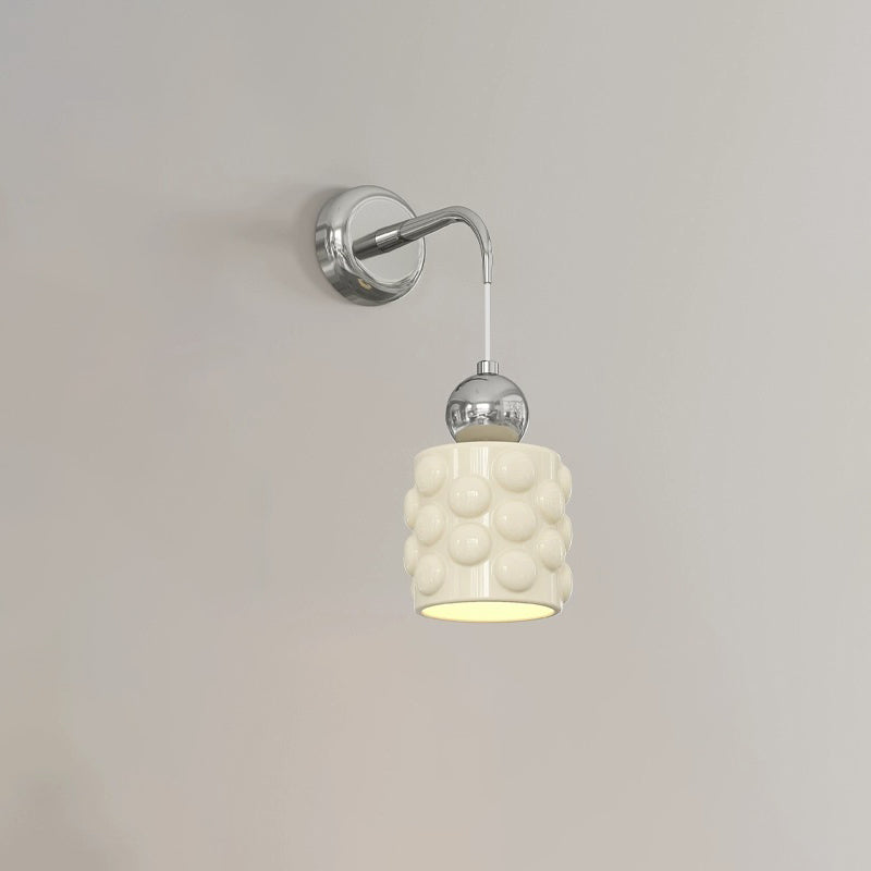 Resin Metal Cylinder Conic Ball 1-Light Wall Sconce Lamp