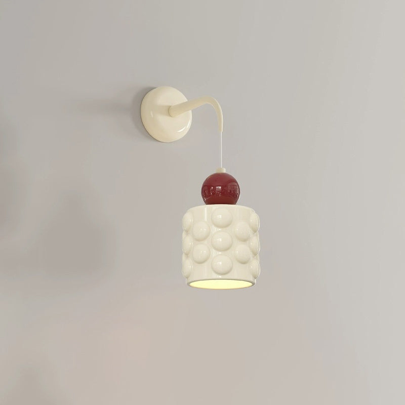 Resin Metal Cylinder Conic Ball 1-Light Wall Sconce Lamp