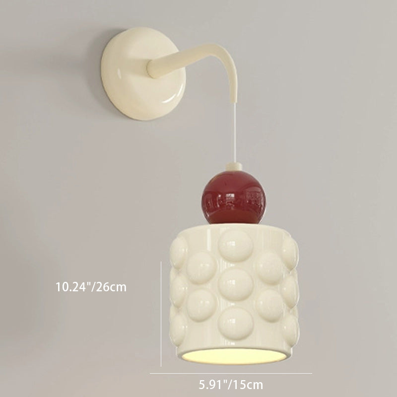 Resin Metal Cylinder Conic Ball 1-Light Wall Sconce Lamp