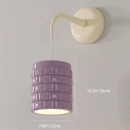 Resin Metal Cylinder Conic Ball 1-Light Wall Sconce Lamp