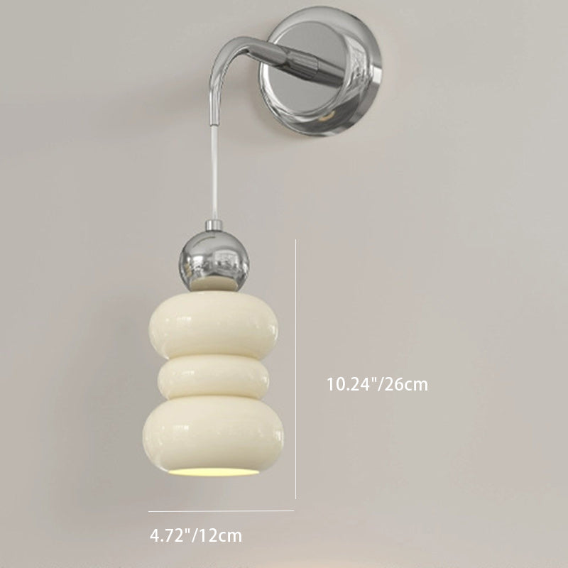 Resin Metal Cylinder Conic Ball 1-Light Wall Sconce Lamp