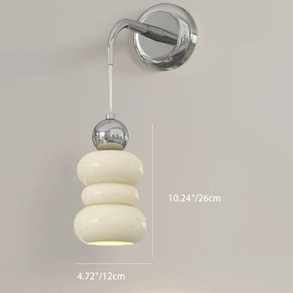 Resin Metal Cylinder Conic Ball 1-Light Wall Sconce Lamp