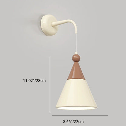 Resin Metal Cylinder Conic Ball 1-Light Wall Sconce Lamp