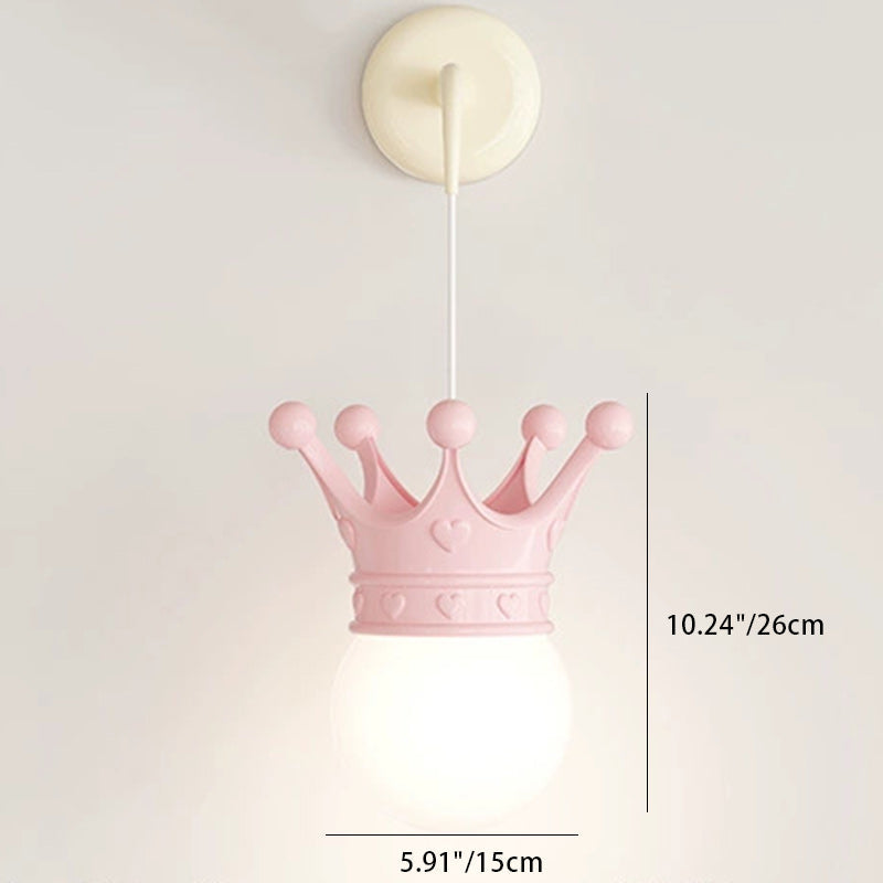 Resin Metal Cylinder Conic Ball 1-Light Wall Sconce Lamp