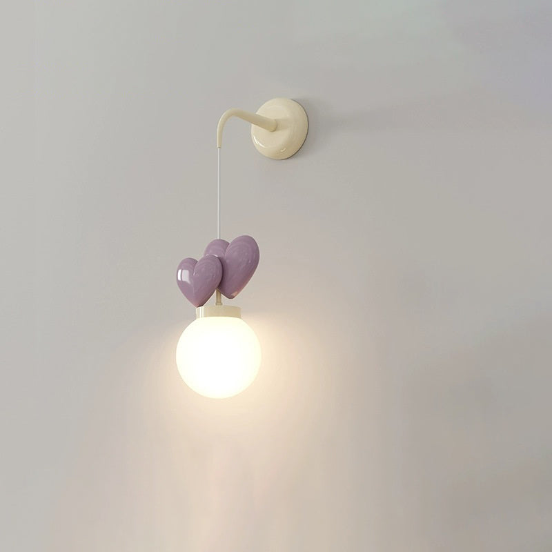 Resin Metal Cylinder Conic Ball 1-Light Wall Sconce Lamp