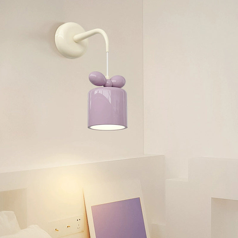 Resin Metal Cylinder Conic Ball 1-Light Wall Sconce Lamp