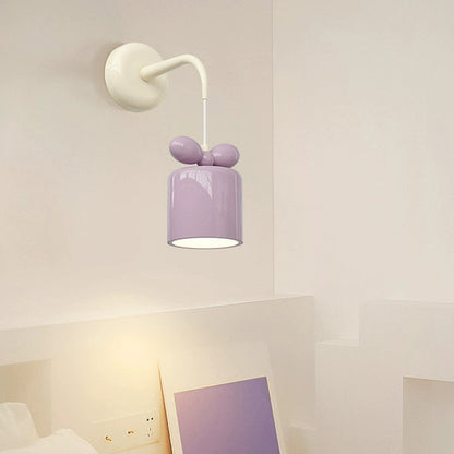 Resin Metal Cylinder Conic Ball 1-Light Wall Sconce Lamp
