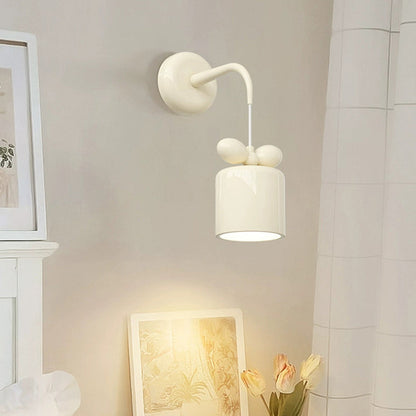 Resin Metal Cylinder Conic Ball 1-Light Wall Sconce Lamp