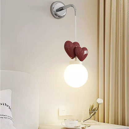 Resin Metal Cylinder Conic Ball 1-Light Wall Sconce Lamp