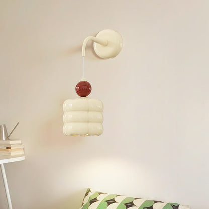 Resin Metal Cylinder Conic Ball 1-Light Wall Sconce Lamp