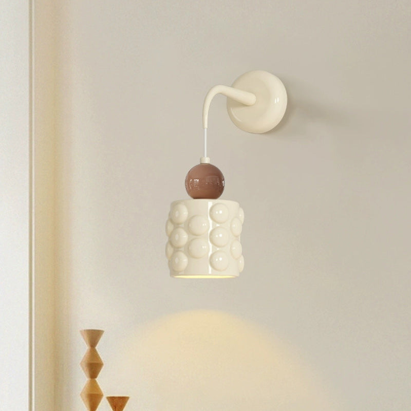 Resin Metal Cylinder Conic Ball 1-Light Wall Sconce Lamp