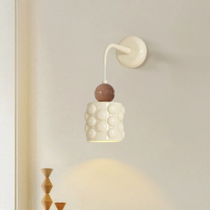 Resin Metal Cylinder Conic Ball 1-Light Wall Sconce Lamp
