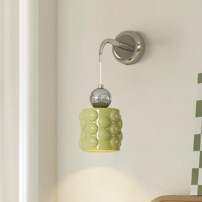 Resin Metal Cylinder Conic Ball 1-Light Wall Sconce Lamp