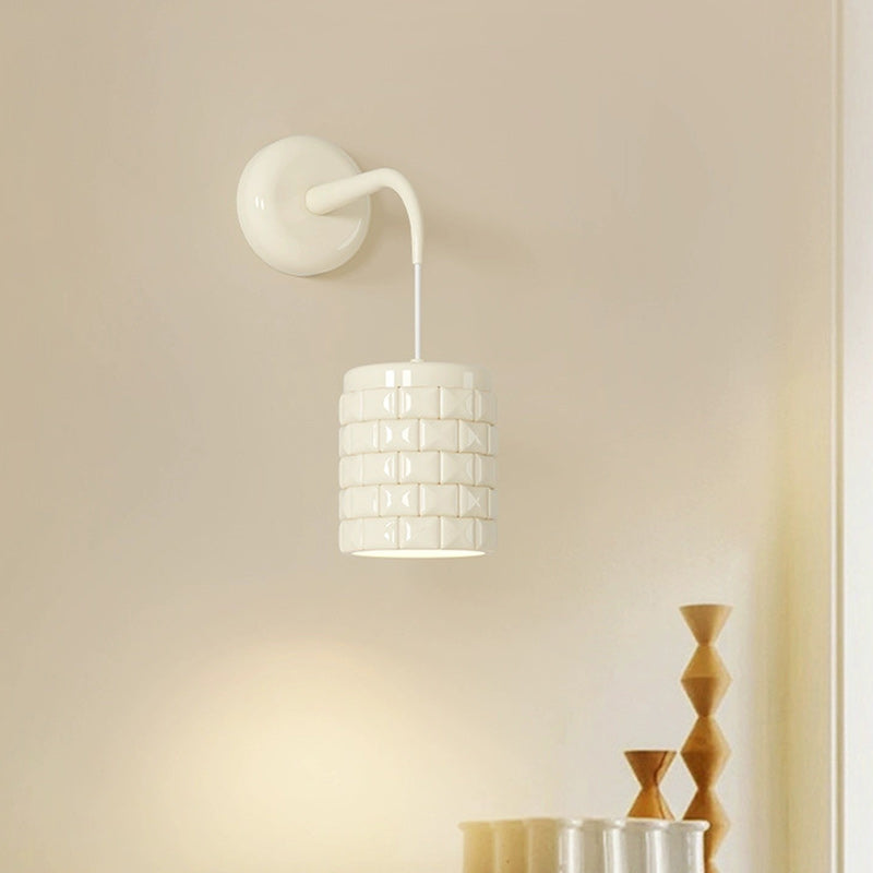 Resin Metal Cylinder Conic Ball 1-Light Wall Sconce Lamp