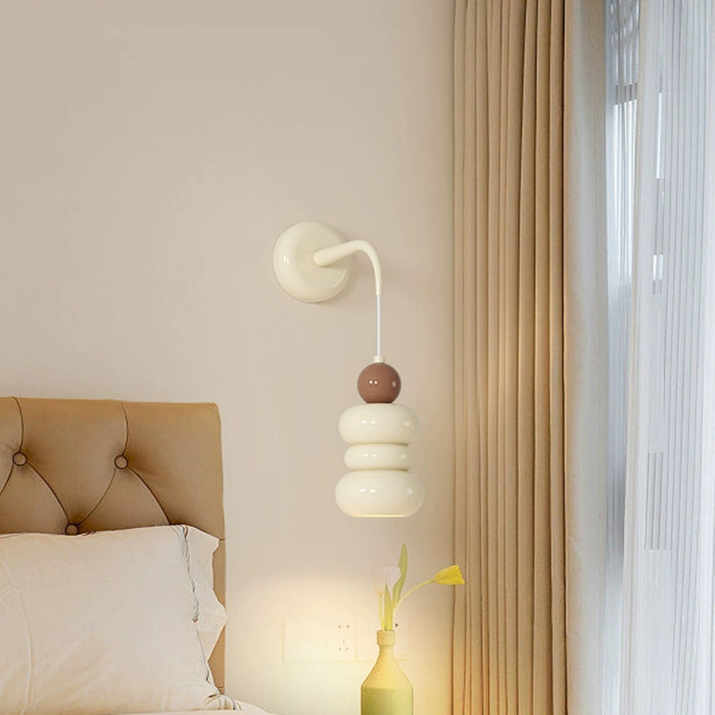 Resin Metal Cylinder Conic Ball 1-Light Wall Sconce Lamp